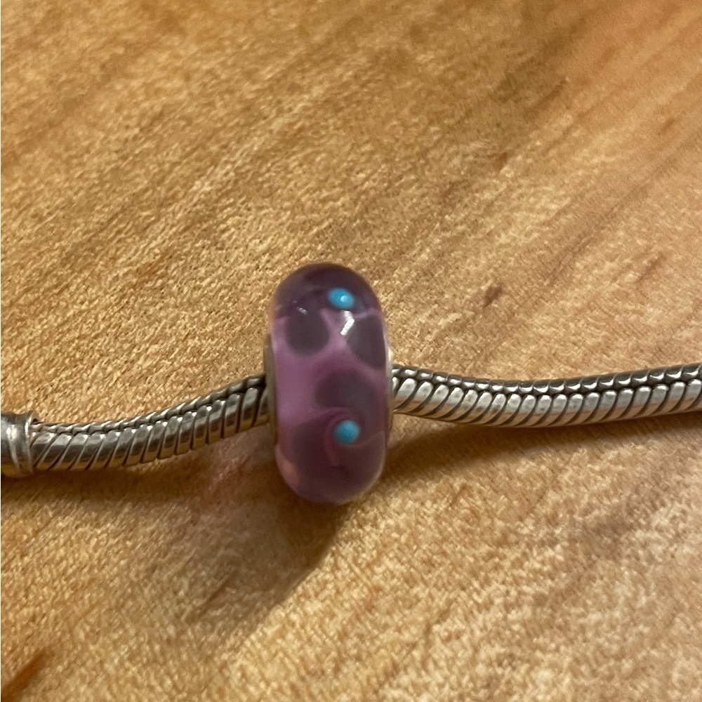 Pandora compatible purple glass bead charm